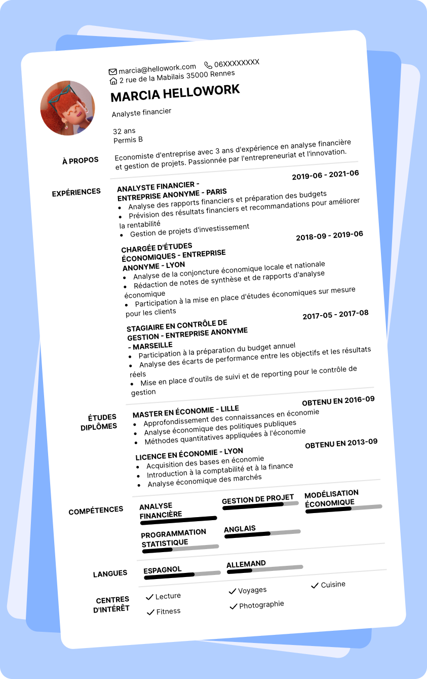 Modèle CV Economiste Exemple CV Economiste