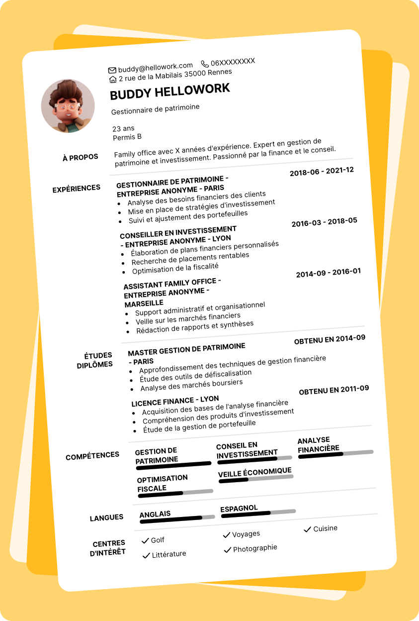 Exemple CV Family office