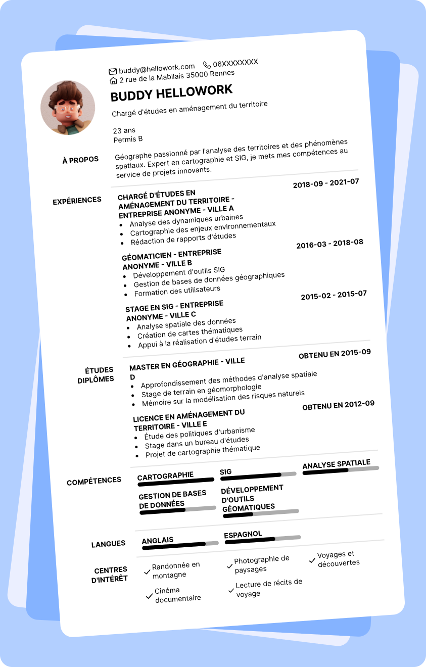 Exemple CV Géographe