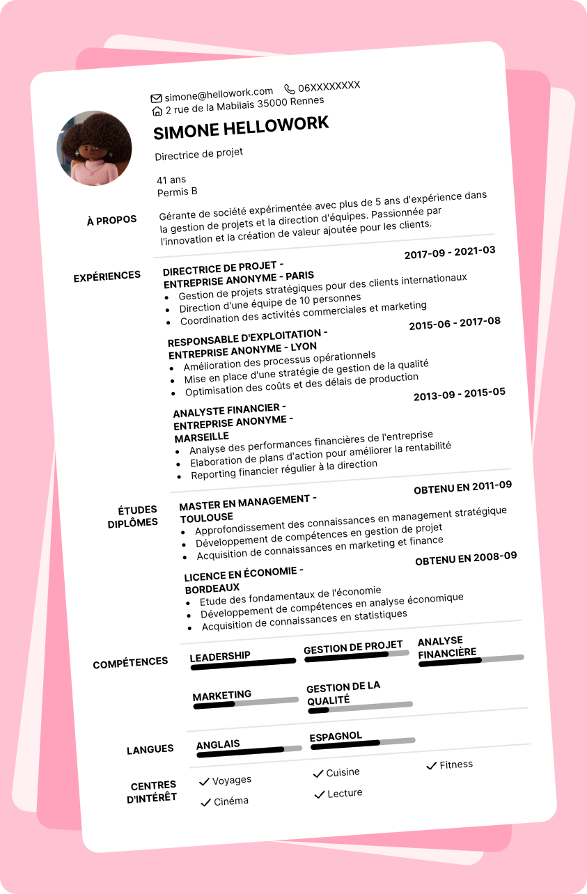 Exemple CV Gérant de société