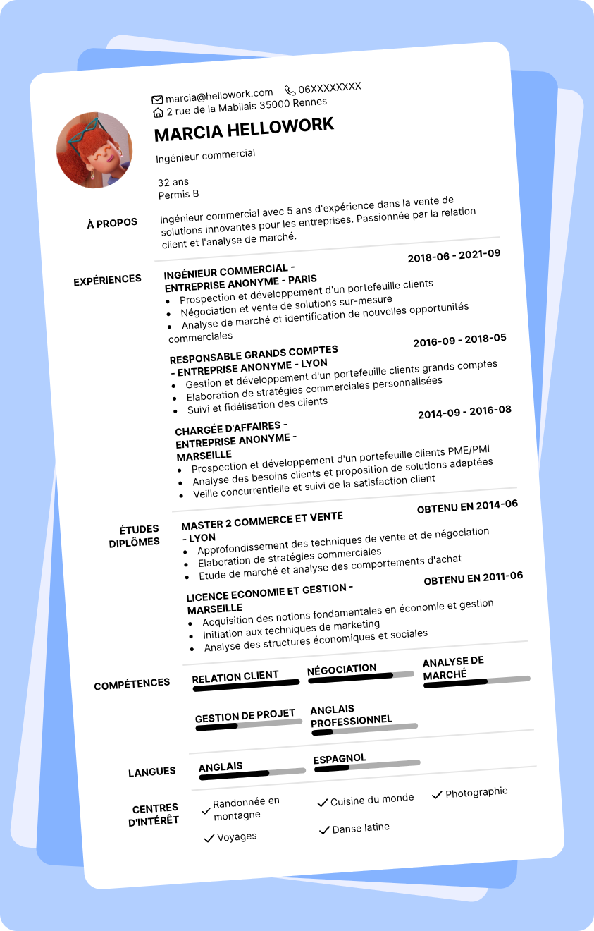 Modèle CV Ingénieur commercial Exemple CV Ingénieur commercial