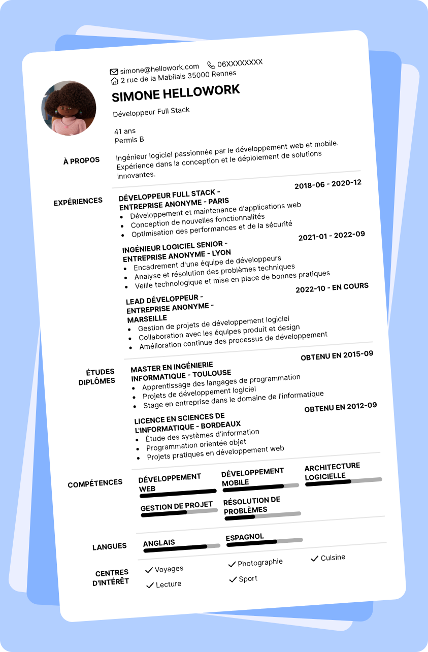 Modèle CV Ingénieur logiciel Exemple CV Ingénieur logiciel
