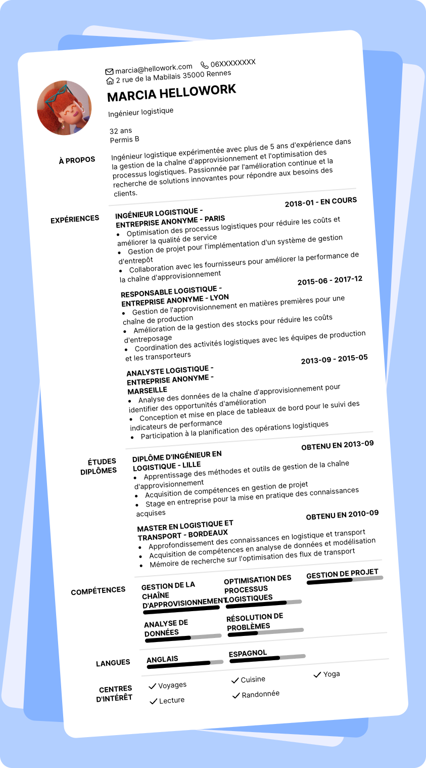 Exemple CV Ingénieur logistique