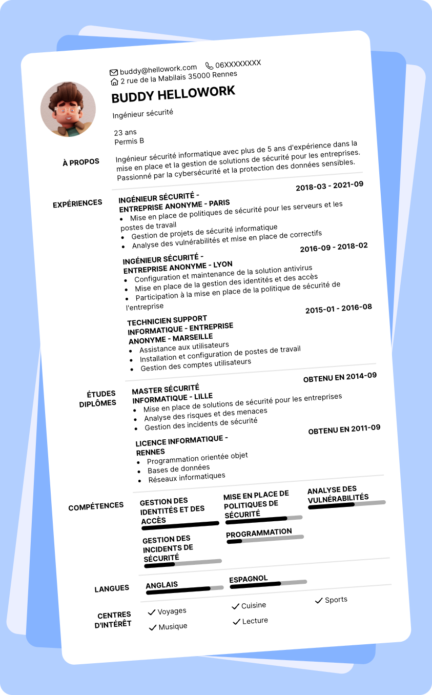 Modèle CV Ingénieur sécurité informatique Exemple CV Ingénieur sécurité informatique