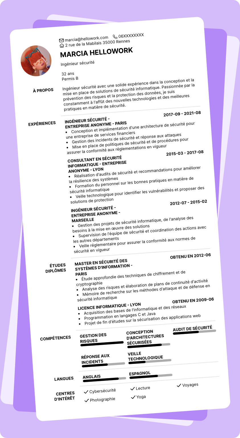 Exemple CV Ingénieur sécurité