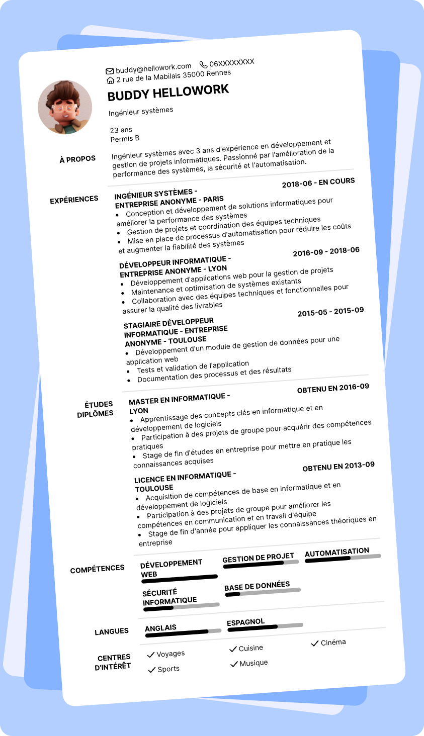 Modèle CV Ingénieur systèmes Exemple CV Ingénieur systèmes