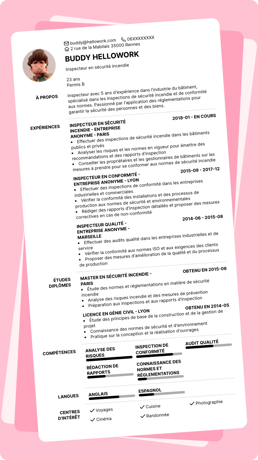Exemple CV Inspecteur