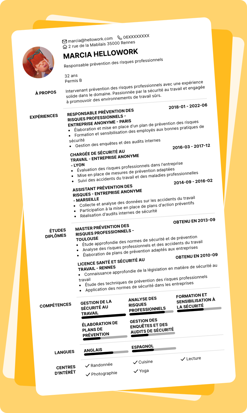 Exemple CV IPRP