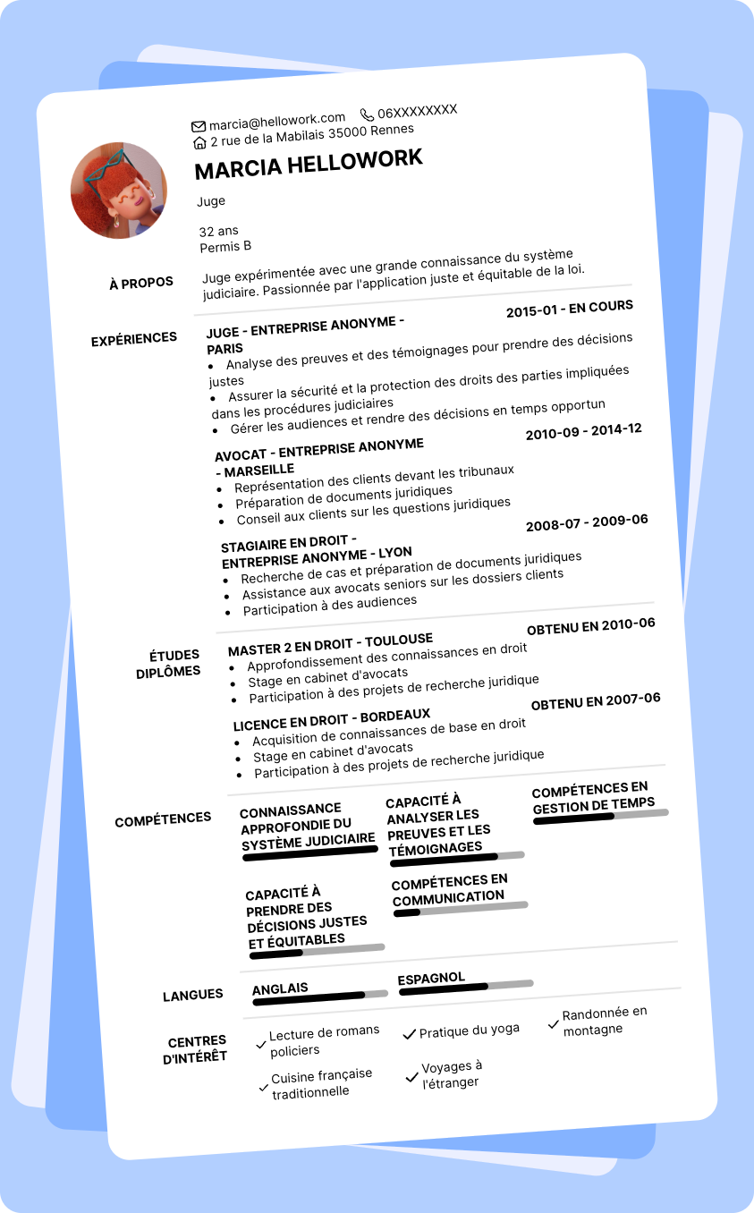 Exemple CV Juge