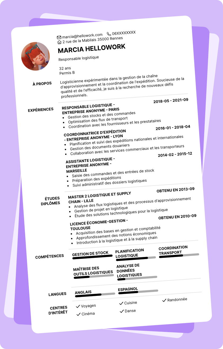 Modèle CV Logisticien Exemple CV Logisticien