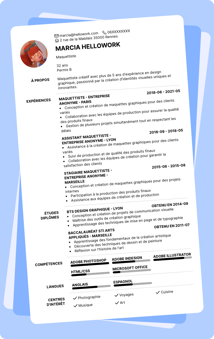 Modèle CV Maquettiste Exemple CV Maquettiste