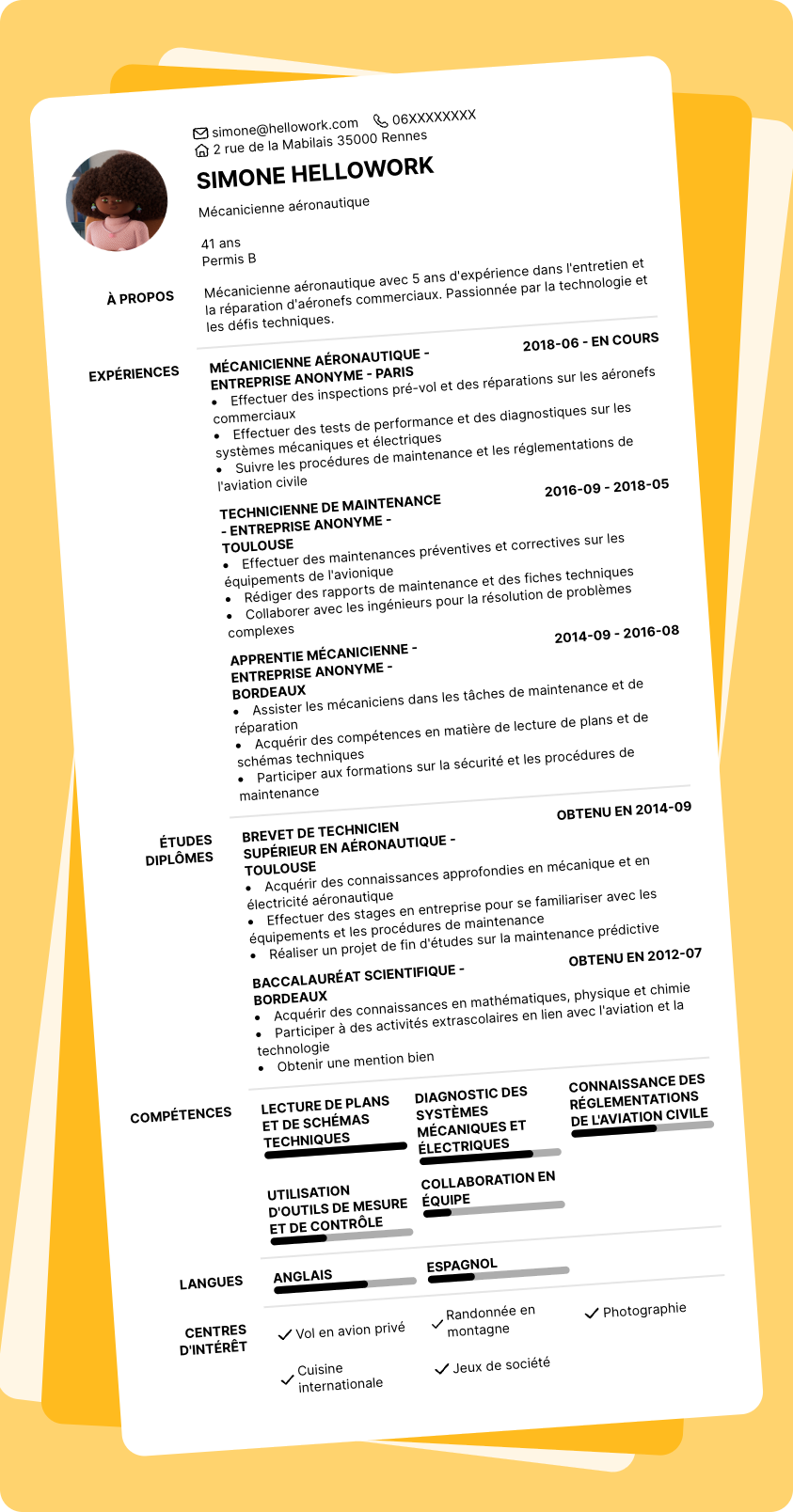 Exemple CV Mécanicien aéronautique