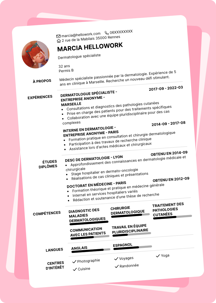 Exemple CV Médecin spécialiste