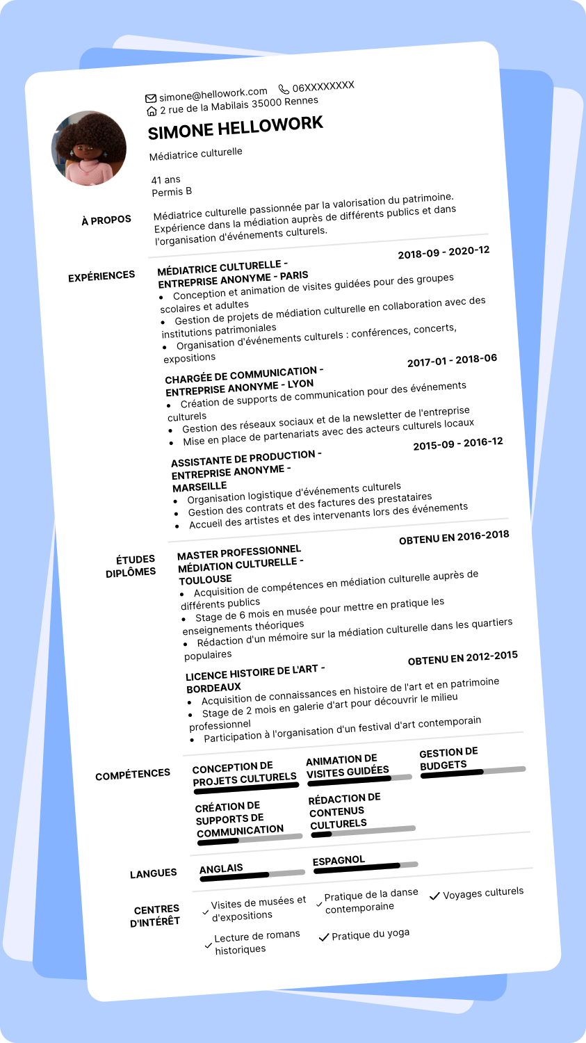 Exemple CV Médiateur culturel