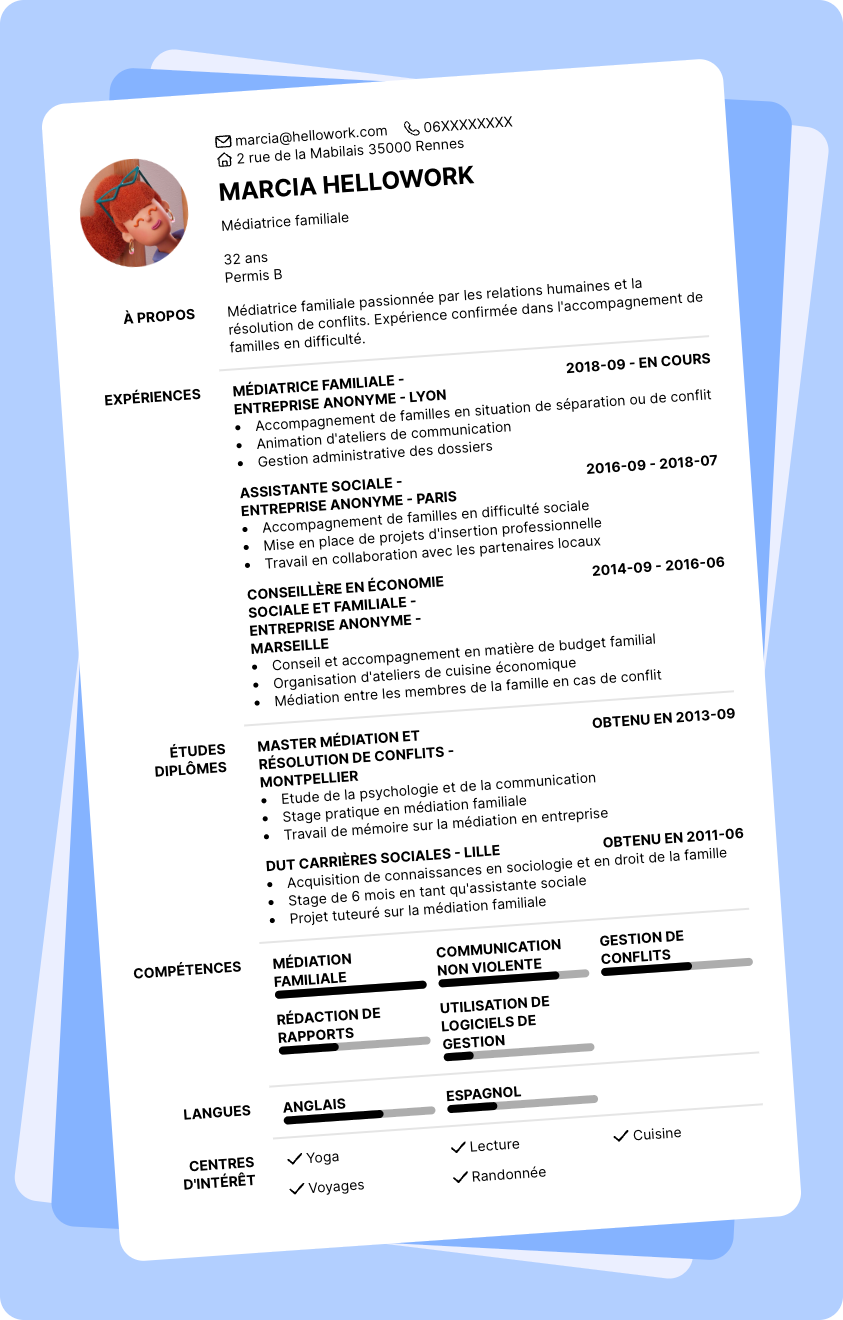 Exemple CV Médiateur familial