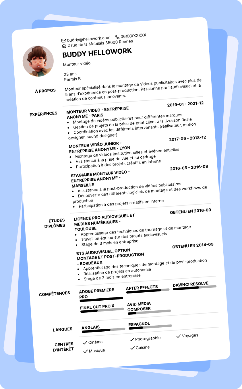 Exemple CV Monteur