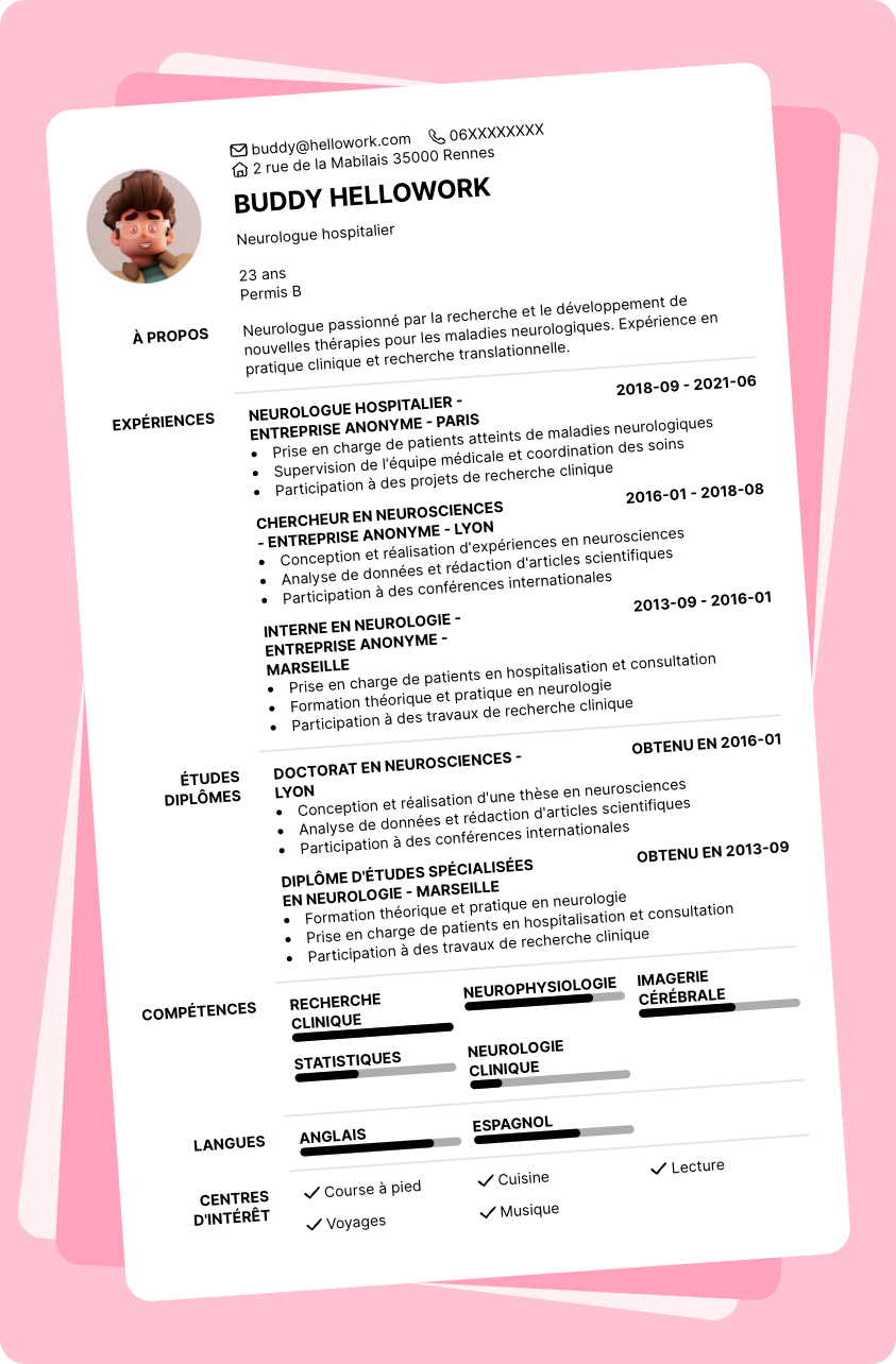 Exemple CV Neurologue