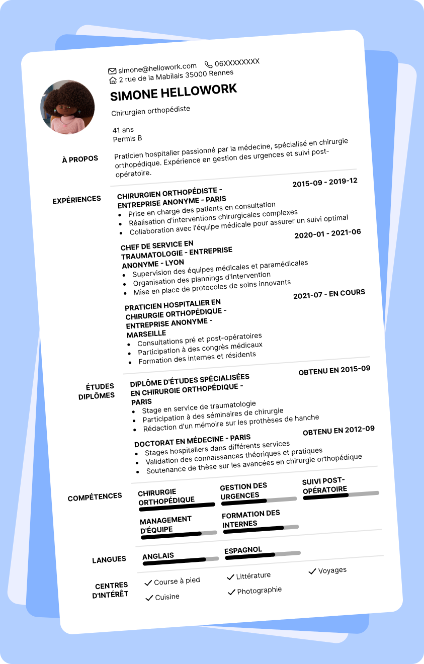 Exemple CV Praticien hospitalier