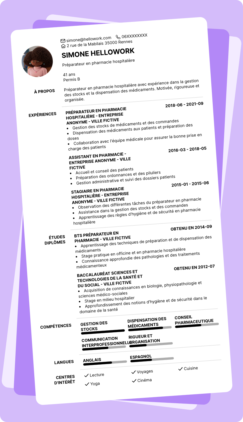 Exemple CV Préparateur en pharmacie hospitalière