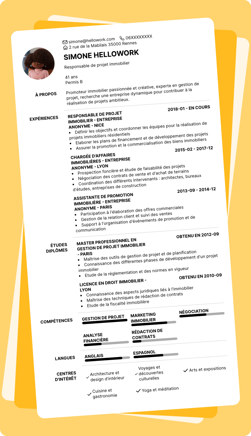 Exemple CV Promoteur immobilier
