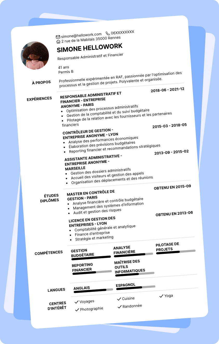 Modèle CV RAF Exemple CV RAF