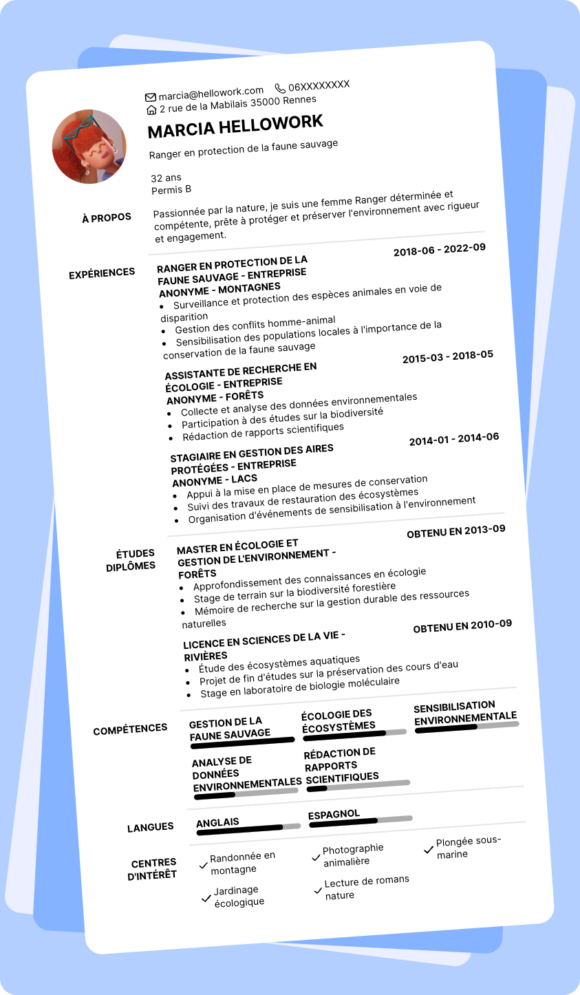Exemple CV Ranger