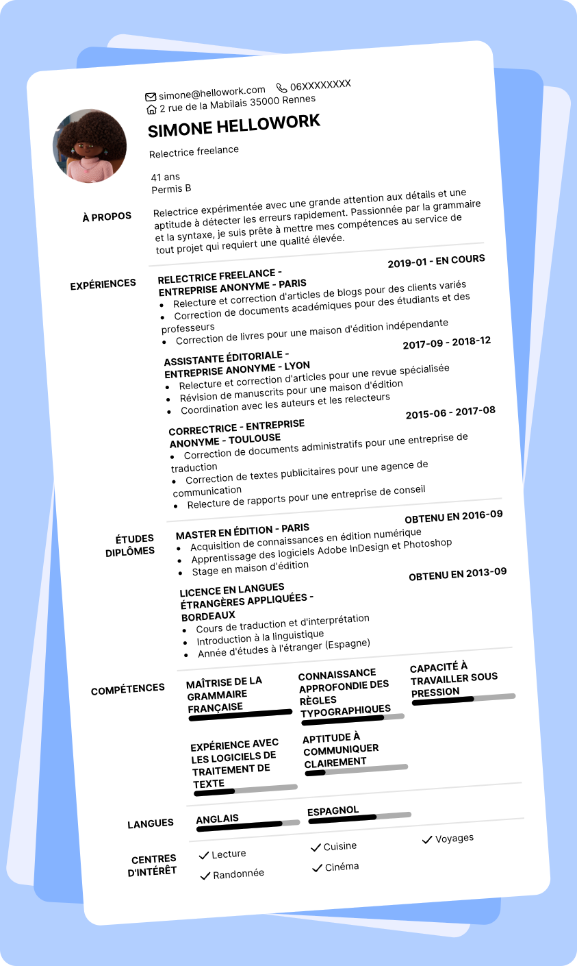 Modèle CV Correcteur Exemple CV Correcteur