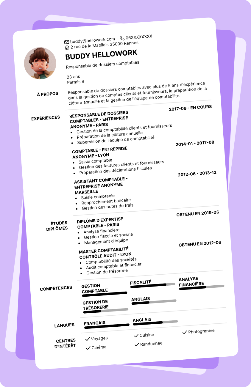 Modèle CV Responsable de dossiers Exemple CV Responsable de dossiers