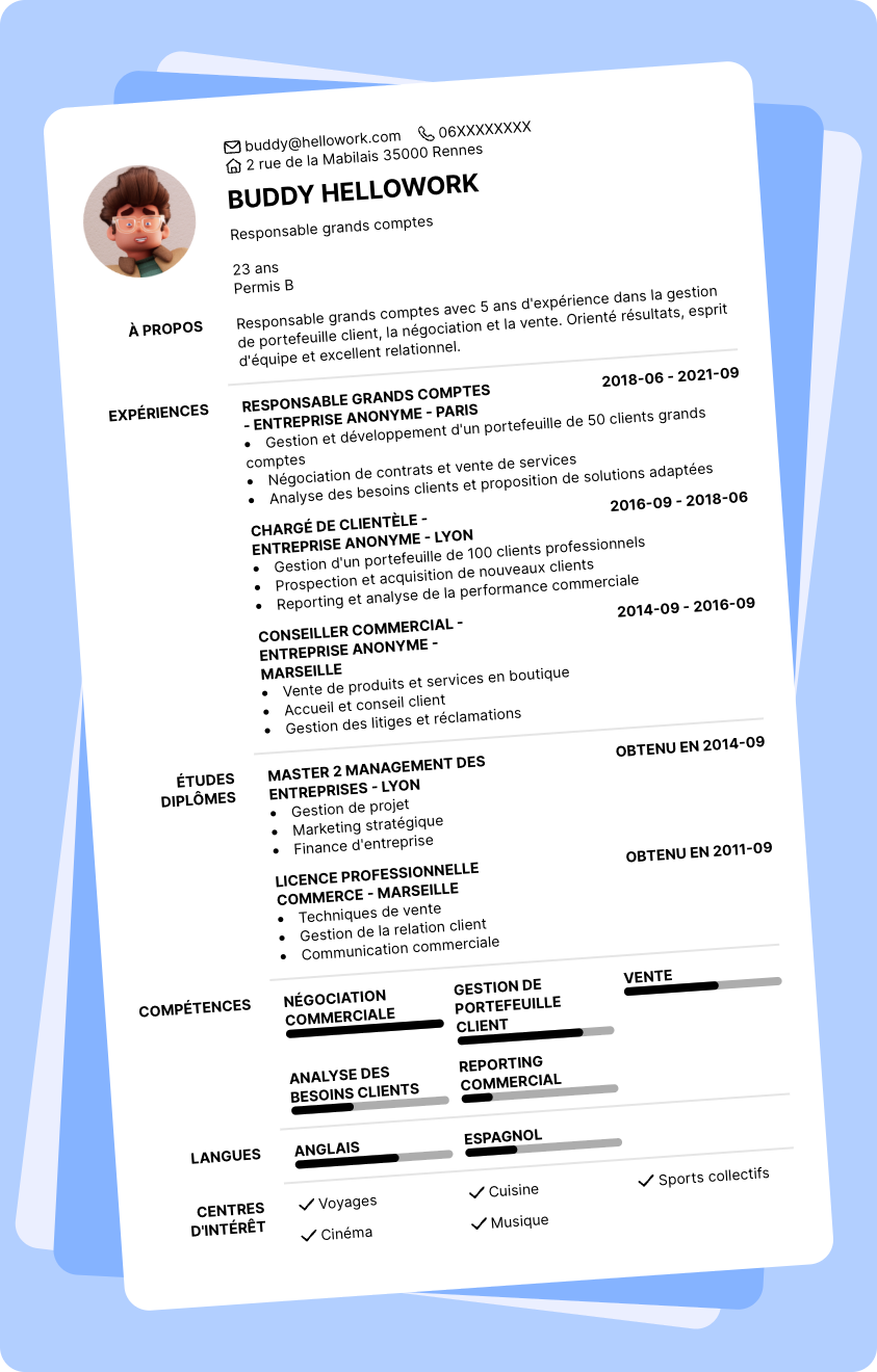 Modèle CV Responsable grands comptes Exemple CV Responsable grands comptes