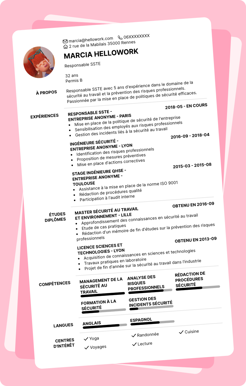 Exemple CV Responsable prévention sécurité