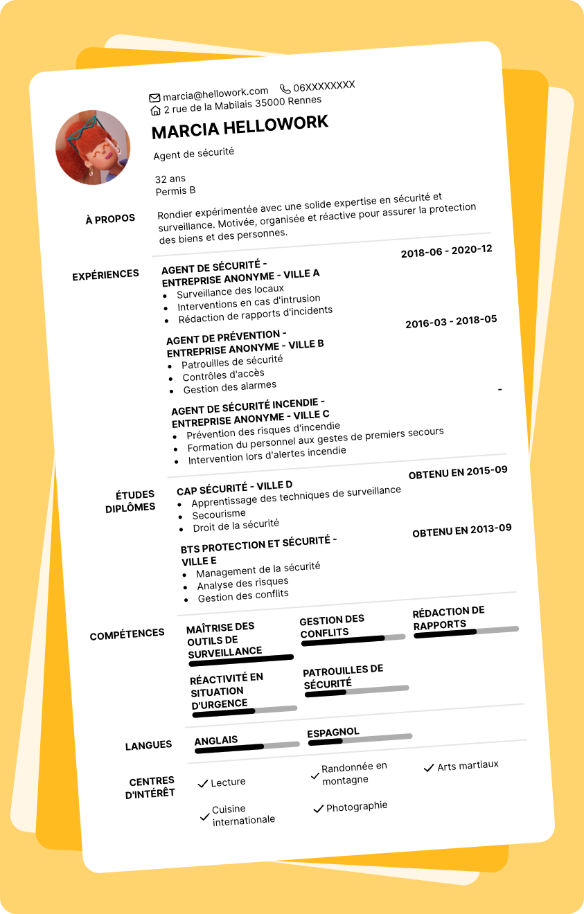 Exemple CV Rondier