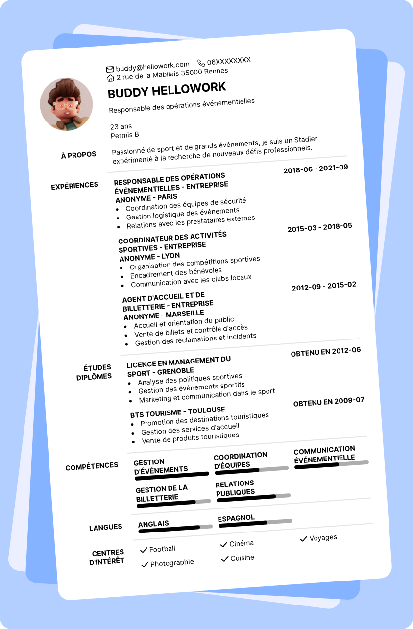 Exemple CV Stadier