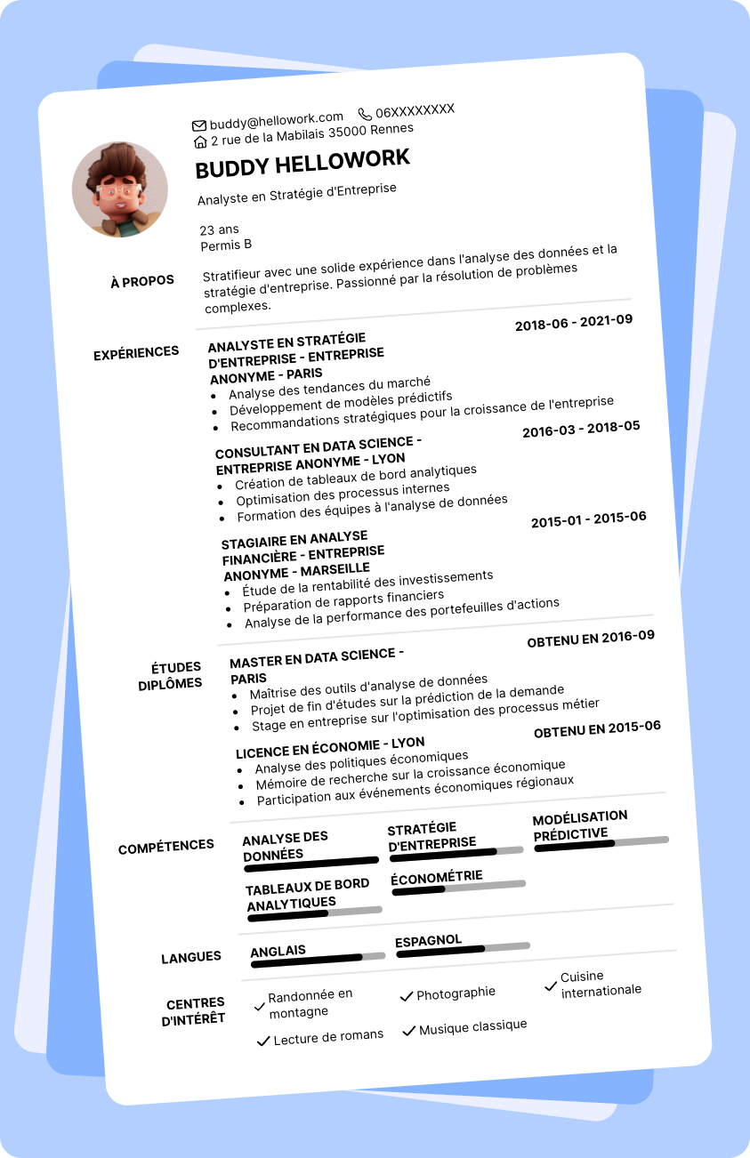 Exemple CV Stratifieur