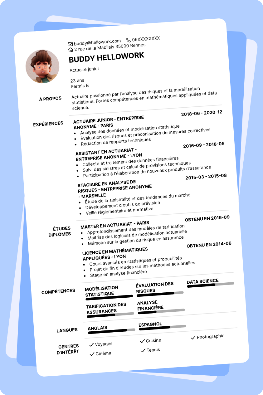 Exemple CV Actuariat