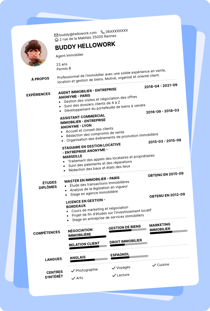 Modèle CV Agence Immobiliere Exemple CV Agence Immobiliere