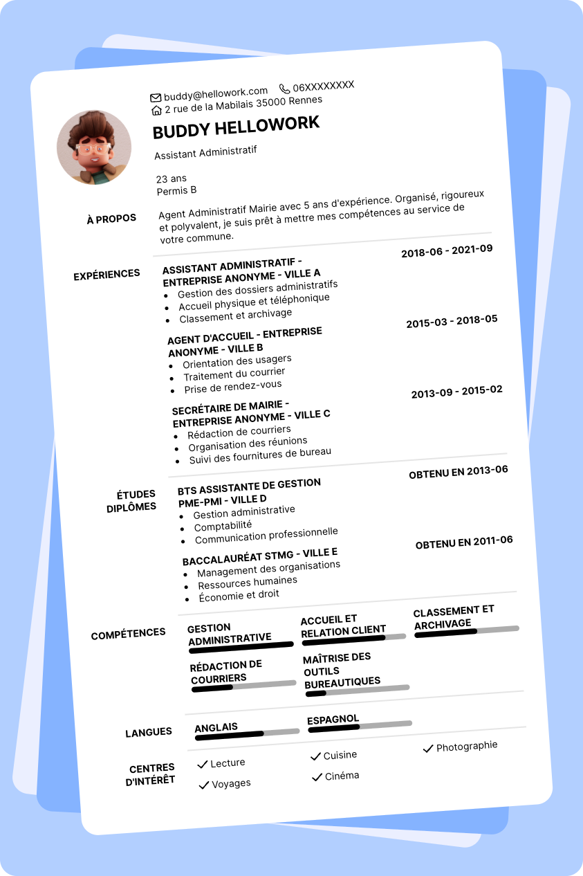Exemple CV Agent Administratif Mairie