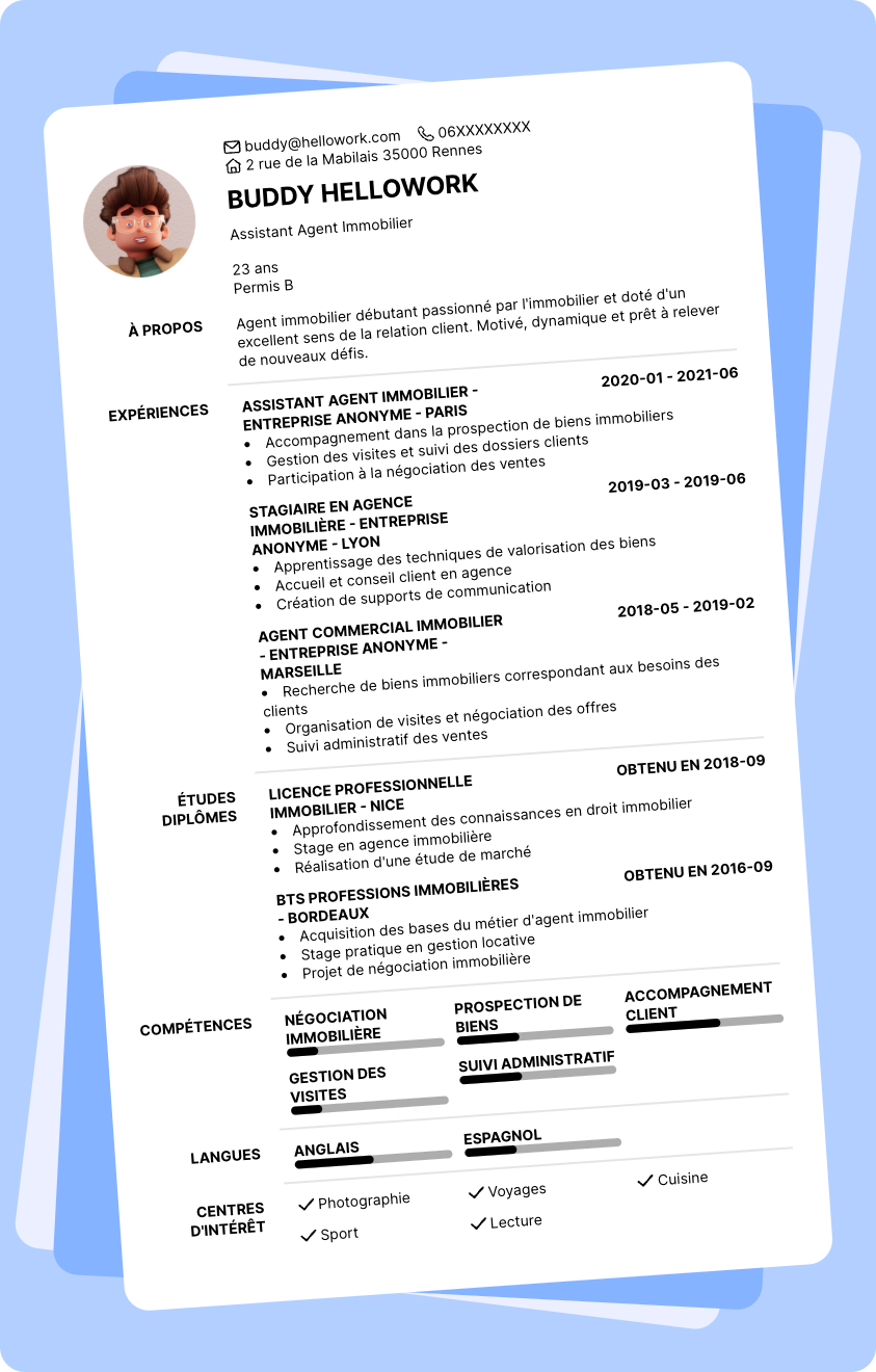 Modèle CV Agent Immobilier Debutant Exemple CV Agent Immobilier Debutant