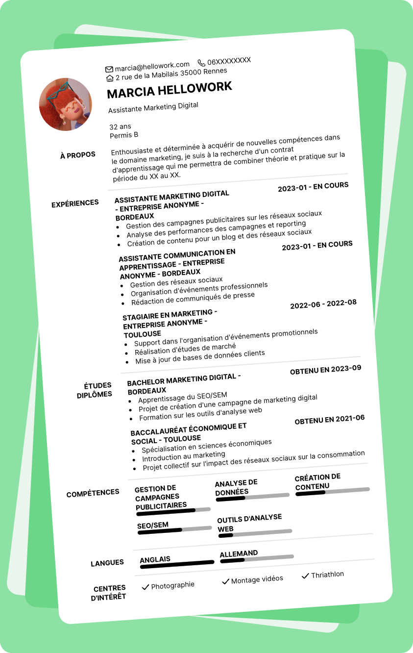 Exemple CV Apprentissage