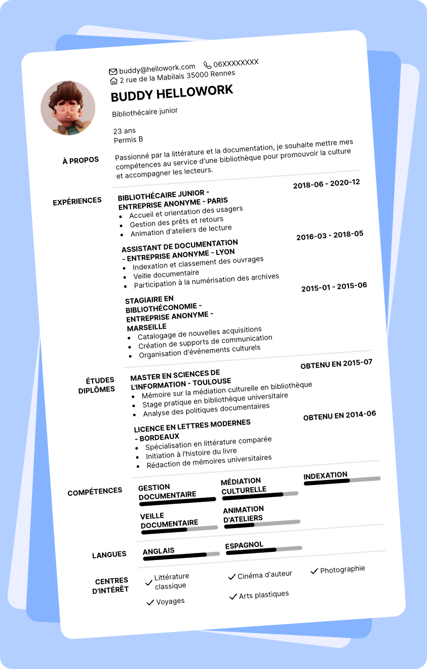 Exemple CV Bibliothèque