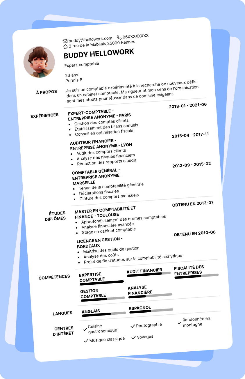 Exemple CV Cabinet comptable