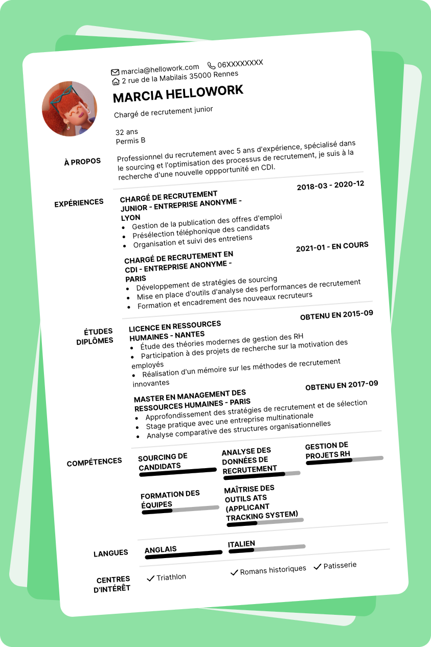 Exemple CV Cdi