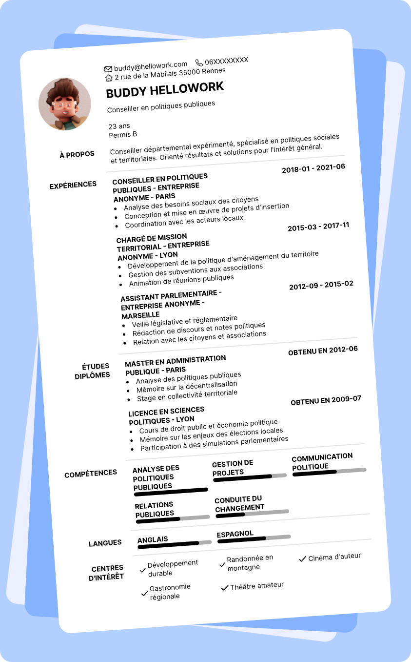 Exemple CV Conseil Departemental