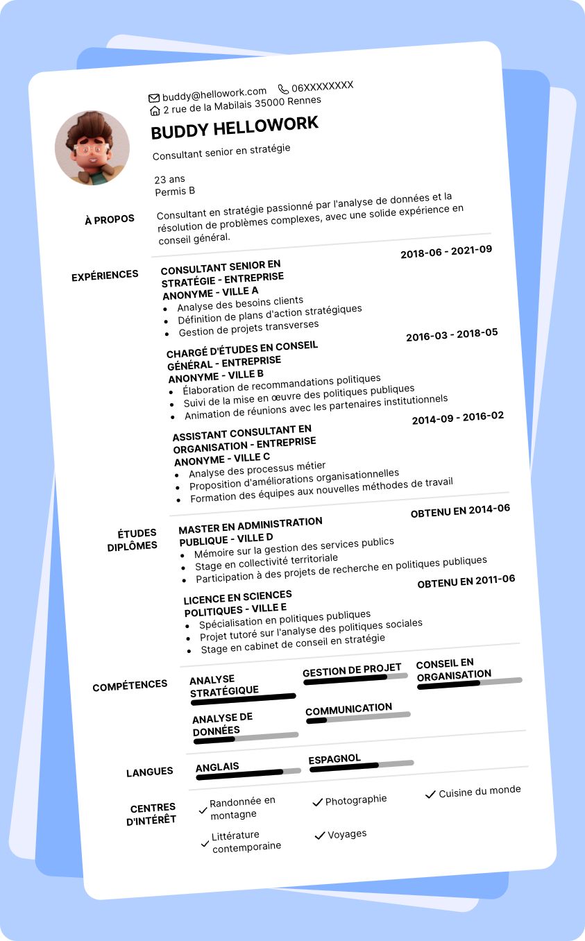 Exemple CV Conseil general