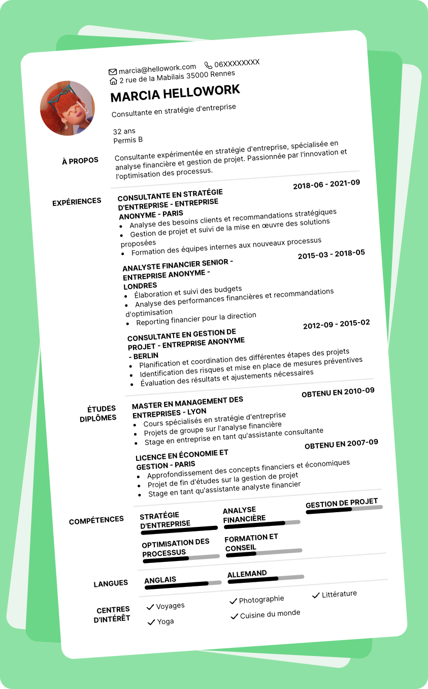 Modèle CV Consultant Exemple CV Consultant