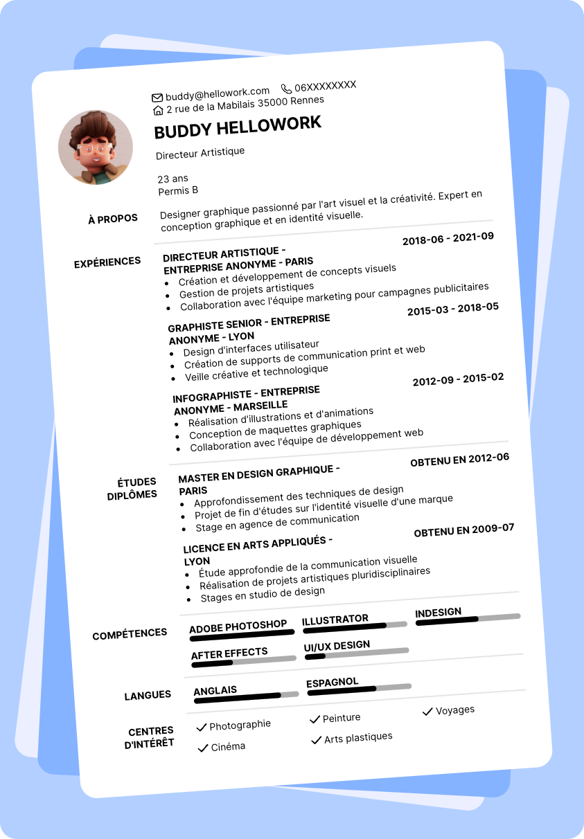 Exemple CV Design graphique
