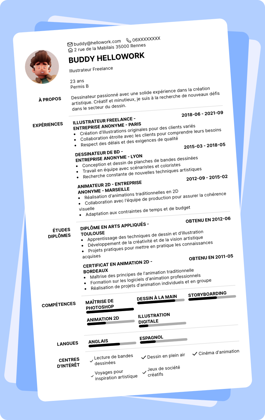 Exemple CV Dessin