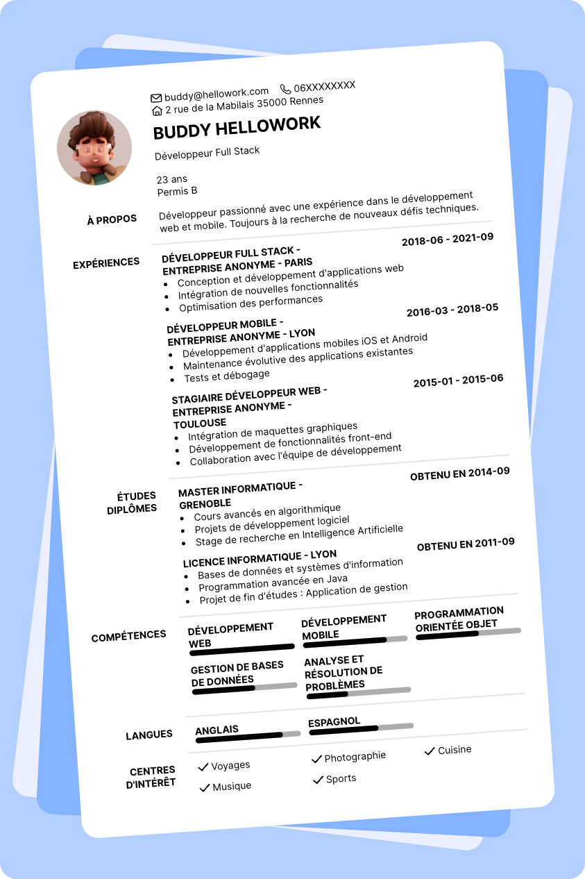 Exemple CV Développement