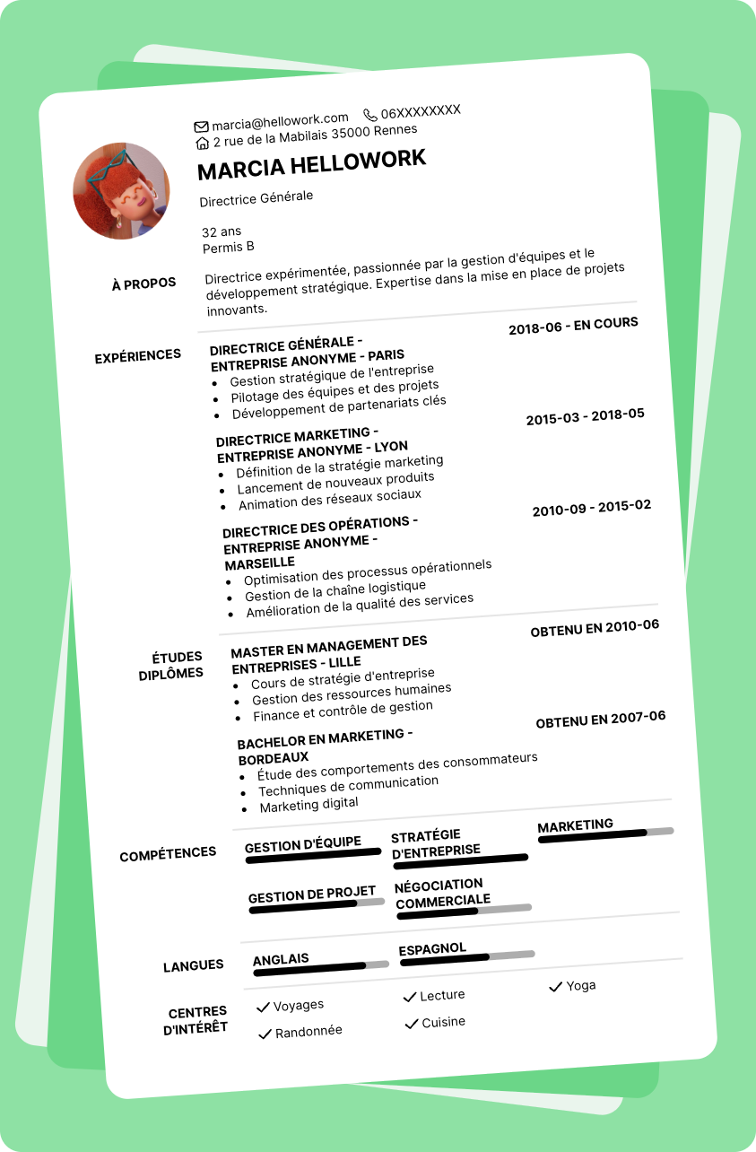 Modèle CV Directeur Exemple CV Directeur