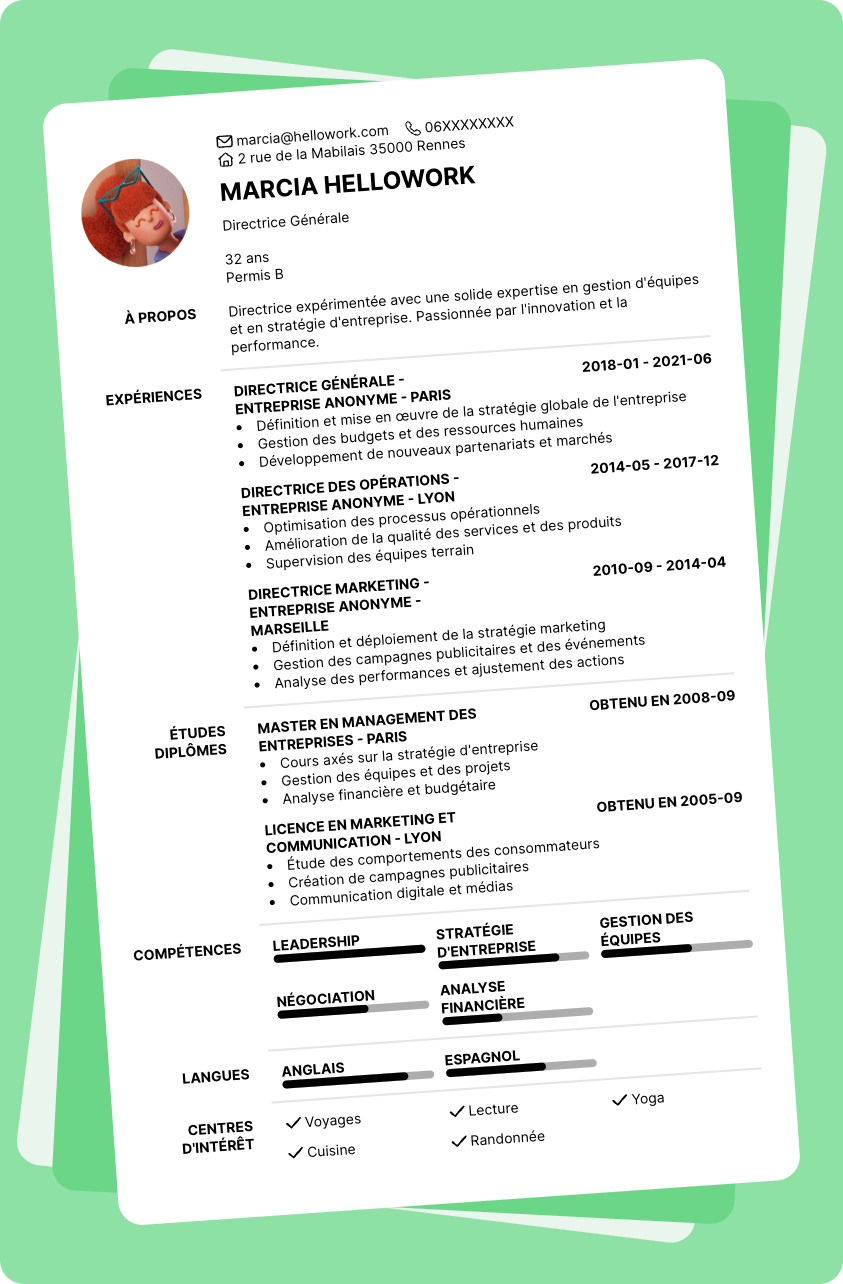 Exemple CV Directrice