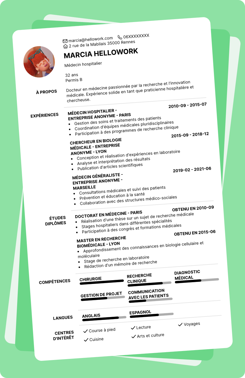 Modèle CV Docteur Exemple CV Docteur